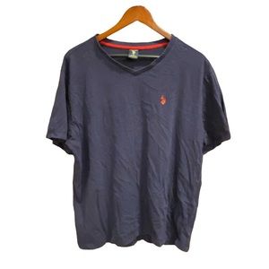 Polo Ralph Lauren V Neck Shirt‎ Blue Embroidered Mini Pony Size Men’s  XL